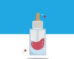 a bottle of liquid with a red liquid inside vector