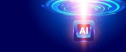 AI symbol with digital effects vector