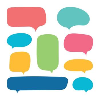 Set of bright colorful speech bubbles of different shapes on white background vector