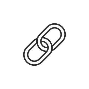 Simple chain link icon representing connection and strength isolated on white background vector