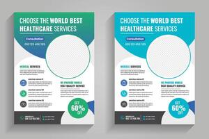 Healthcare services promotional flyer vector