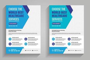 Healthcare services consultation flyer vector
