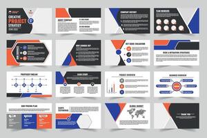 Creative project strategy presentation slides vector