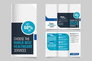 Healthcare services brochure with discount offer vector