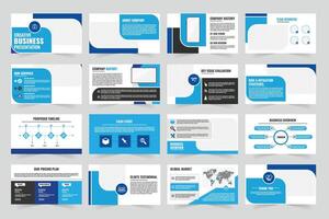Business presentation template with various sections vector