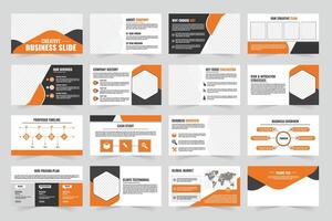 Business slide template with modern design vector