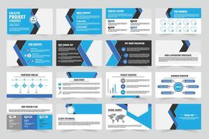 Colorful project strategy presentation slides vector