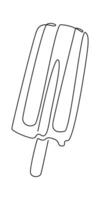 Ice cream on stick in line art Flat Illustration vector