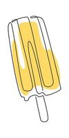 Ice cream on stick in line art in color spot Flat Illustration Icon vector