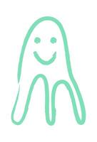 Octopus linear children drawing vector