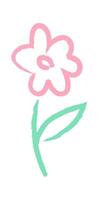 Flower linear children drawing Illustration vector