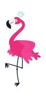 Funny flamingo character Illustration vector