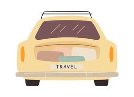 Travel car with suitcases and bags Illustration vector