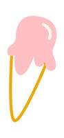 Ice cream on cone waffle element Illustration vector