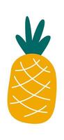Flat pineapple fruit vector