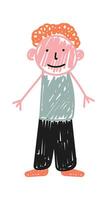 Children drawing family father by pencil vector
