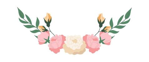 Flower arrangements with rose and branches Icon vector