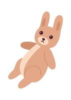 Stuffed rabbit Toy for kids vector