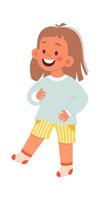 Cute girl smiling Children helper Illustration vector