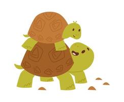 Baby animal turtle with dad vector