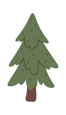 Pine tree flat illustration