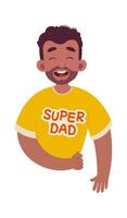 Happy Man In Super Dad T-Shirt vector