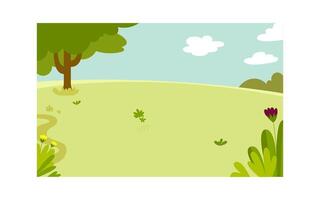 Clear garden landscape background vector