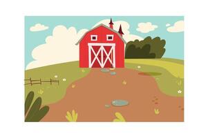 Farm house Rural background vector