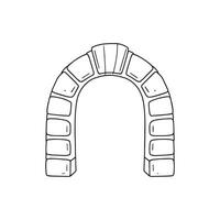Doodle of a curved stone archway built from cut stones vector