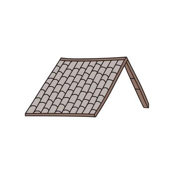 Illustration of a roof covering using small shingles arranged in rows vector
