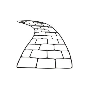 Sketch of a patterned stone path with connected pavers vector