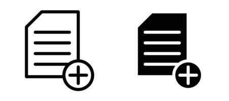 Add document icon collection line and flat style. modern concept, outline style, black color vector