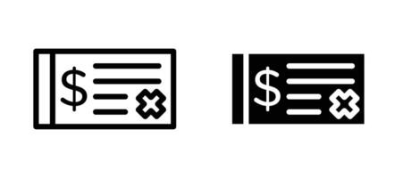 Bounced check icon collection line and flat style. modern concept, outline style, black color vector