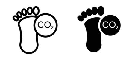 Carbon footprint icon collection line and flat style. modern concept, outline style, black color vector