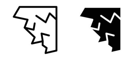 Cliff icon collection line and flat style. modern concept, outline style, black color vector