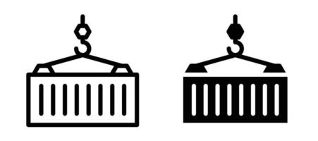 Container icon collection line and flat style. modern concept, outline style, black color vector