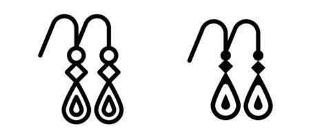 Earrings icon collection line and flat style. modern concept, outline style, black color vector