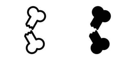 Fracture icon collection line and flat style. modern concept, outline style, black color vector