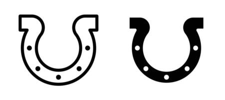 Horseshoe icon collection line and flat style. modern concept, outline style, black color vector