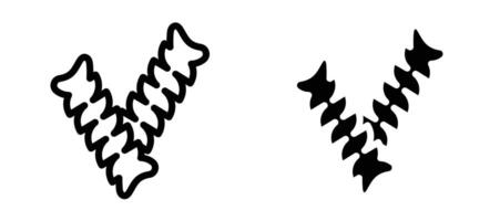 Pasta icon collection line and flat style. modern concept, outline style, black color vector