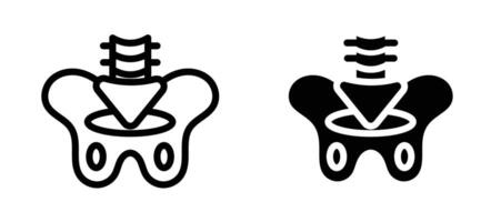 Pelvic area icon collection line and flat style. modern concept, outline style, black color vector