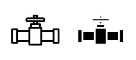 Pipe valve icon collection line and flat style. modern concept, outline style, black color vector