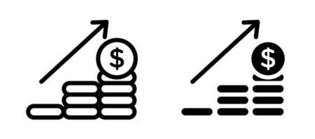 Revenue icon collection line and flat style. modern concept, outline style, black color vector
