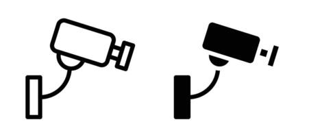 Security camera icon collection line and flat style. modern concept, outline style, black color vector