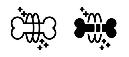 Strong healthy bones icon collection line and flat style. modern concept, outline style, black color vector