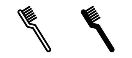 Toothbrush icon collection line and flat style. modern concept, outline style, black color vector