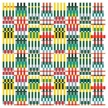 A dynamic pattern showcasing colorful squares and lines in an abstract arrangement. vector