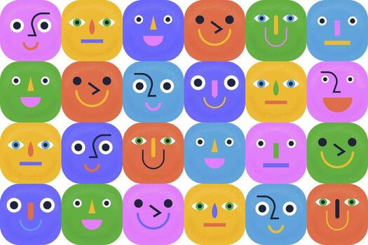 plano resumen geométrico modelo con caras vector