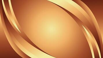 Elegant golden bronze luxury background with smooth curves. Abstract wallpaper design vector