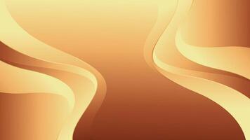 Elegant golden bronze luxury wave background with smooth curves vector